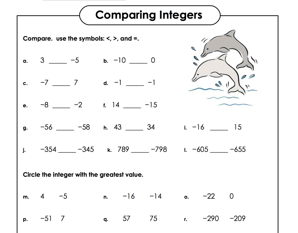 positive-and-negative-integers-worksheets